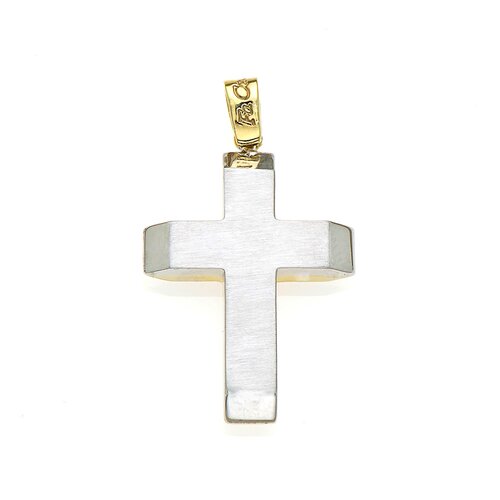 FACADORO White And Gold Cross 14K ΣΤΑ-000548ΚΛ