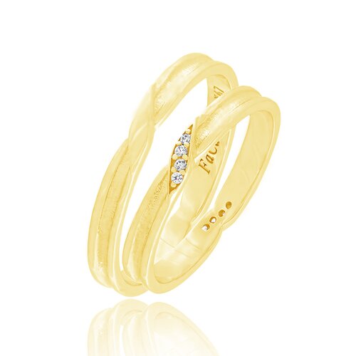 FACADORO Wedding Ring With Pattern Gold K14 WR-88G