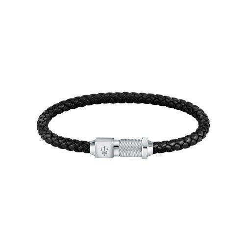 MASERATI Leather Stainless Steel Bracelet JM223AVE17