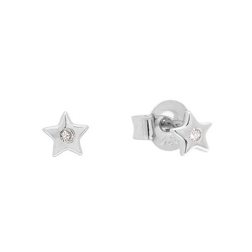 PRINCESILVERO Σκουλαρίκι Καρφωτό Με Αστέρι Και Πέτρα Από Ασήμι 925 2TA-SC142-1