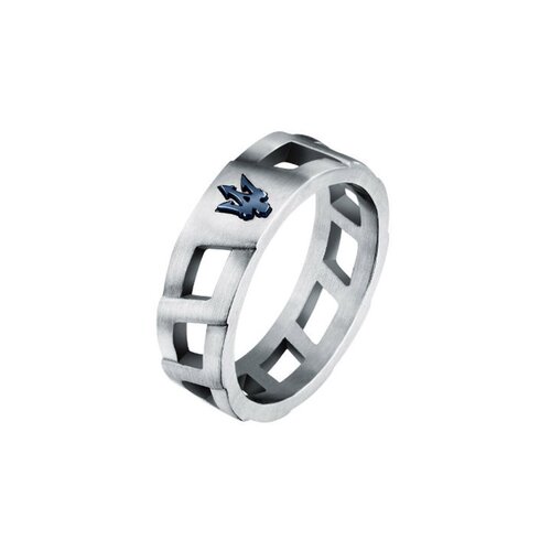 MASERATI Δαχτυλίδι Από Ανοξείδωτο Ατσάλι Με Μπλε Τρίαινα JM334AVD500