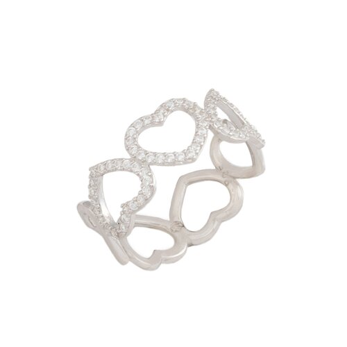 PRINCESILVERO Δαχτυλίδι Καρδιές Με Πέτρες Από Ασήμι 925 4A-RG036-1