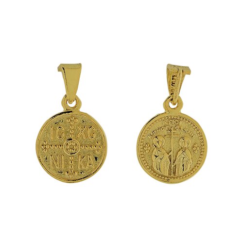 PRINCESILVERO Μενταγιόν Χρυσό Κωνσταντινάτο Από Ασήμι 925 9X-MD063-3