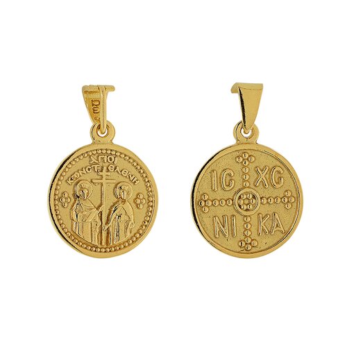 PRINCESILVERO Μενταγιόν Χρυσό Κωνσταντινάτο Από Ασήμι 925 9X-MD064-3