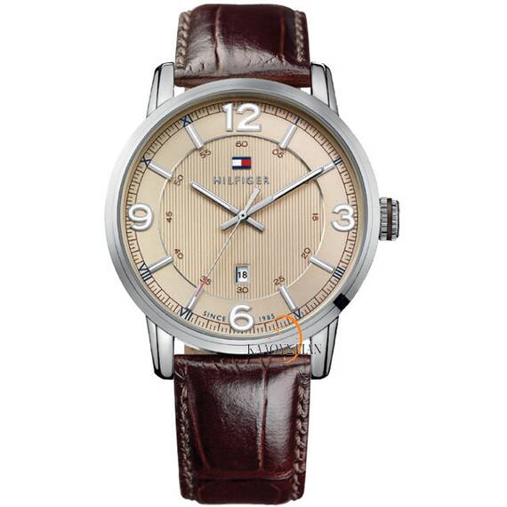 TOMMY HILFIGER George Brown Leather Strap 1710343