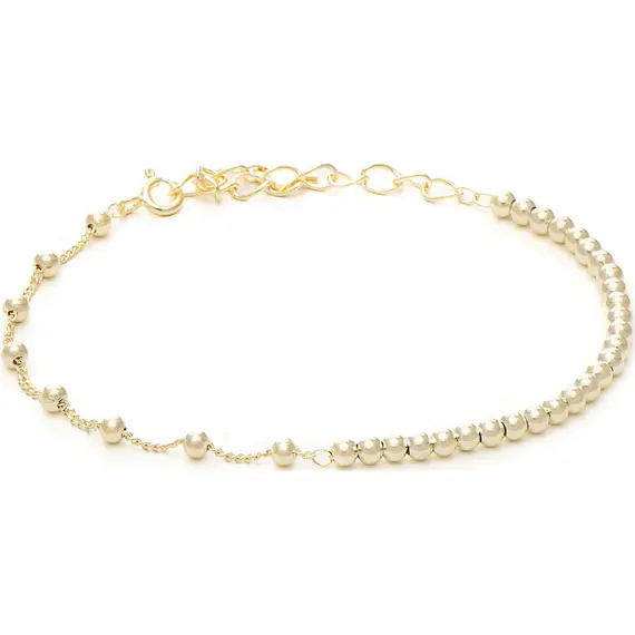 PRINCESILVERO Βραχιόλι Χρυσό Με Μπίλιες Από Ασήμι 925 15cm-18cm 4TU-BR044-3