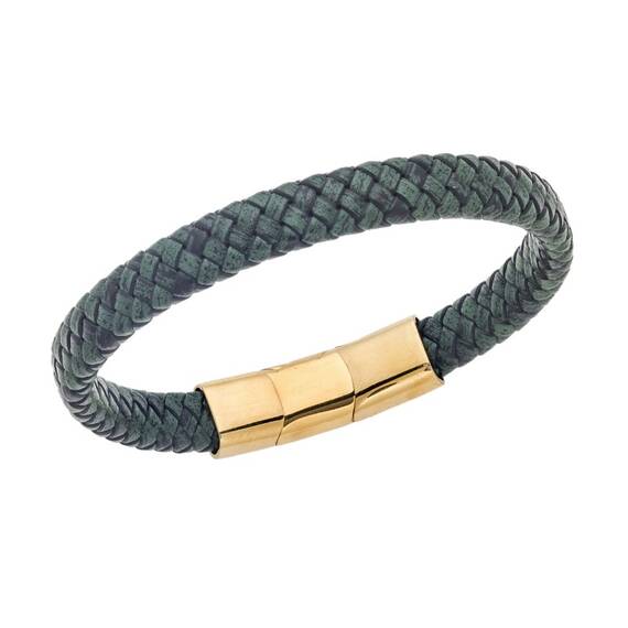 Βραχιόλι Senza Men&#039;s Stainless Steel - Chaki Leather Strap