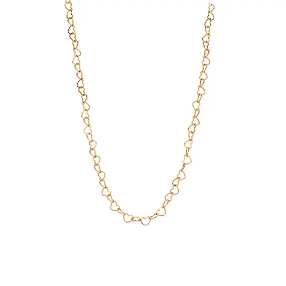 Καδένα Senza Stainless Steel Gold Plated, με Καρδούλες