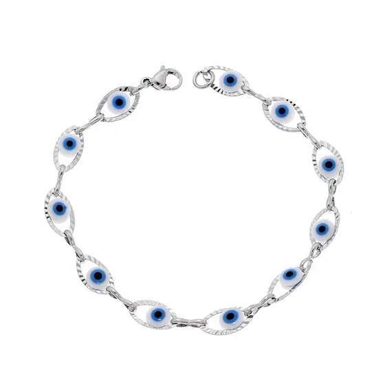 Βραχιόλι Senza Stainless Steel Silver, με Ματάκια