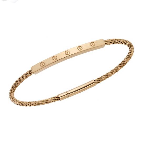 Βραχιόλι Senza Men&#039;s Gold Plated Stainless Steel Bracelet