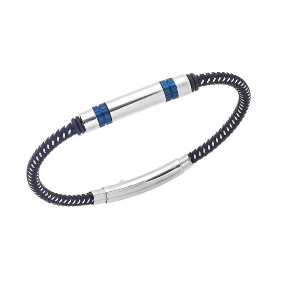 Βραχιόλι Senza Men&#039;s Steel, με Μπλε στοιχεία