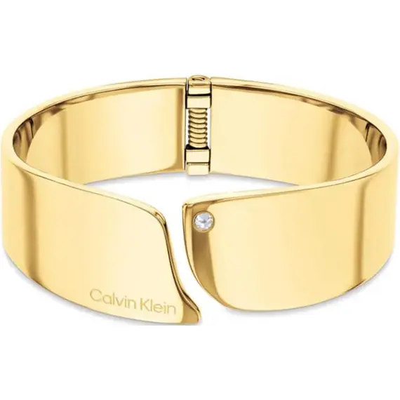 CALVIN KLEIN Cherished Βραχιόλι Χρυσό Χειροπέδα Από Ανοξείδωτο Ατσάλι 17.5cm 35000657