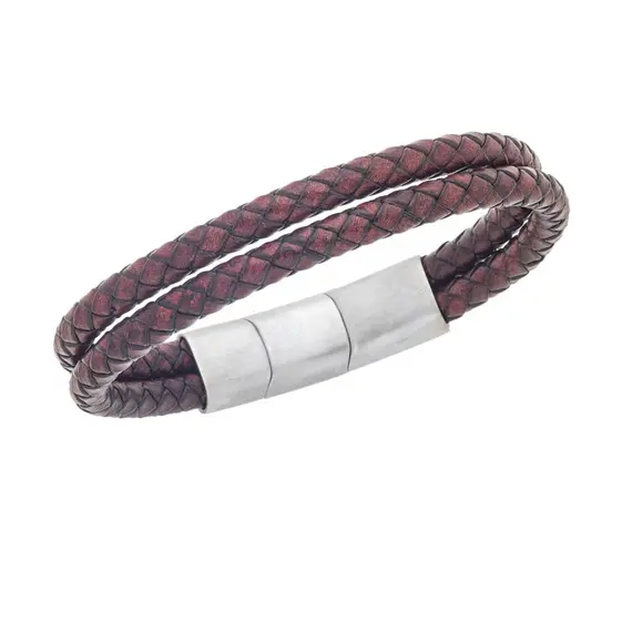 Βραχιόλι Senza Men&#039;s Steel Blue Leather Strap