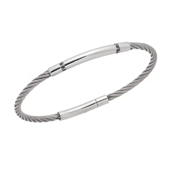 Βραχιόλι Senza Men&#039;s Silver Stainless Steel Bracelet
