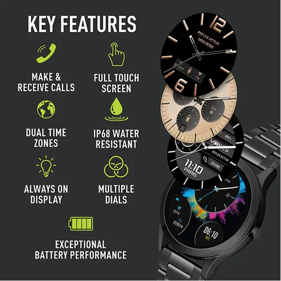 REFLEX ACTIVE Series 31 Amoled Black Smart Calling Watch RA31-4094, image 2