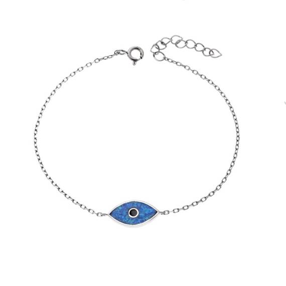 Βραχιόλι Senza από ασήμι 925, μάτι με Opal