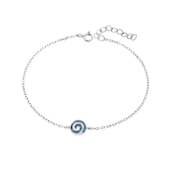 Βραχιόλι Senza από ασήμι 925, Σπείρα με Opal