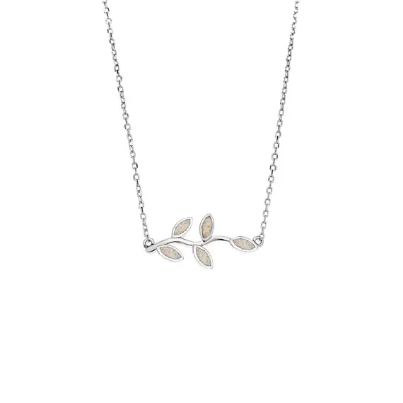 Kολιέ Senza από ασήμι 925, κλαδάκι με Opal