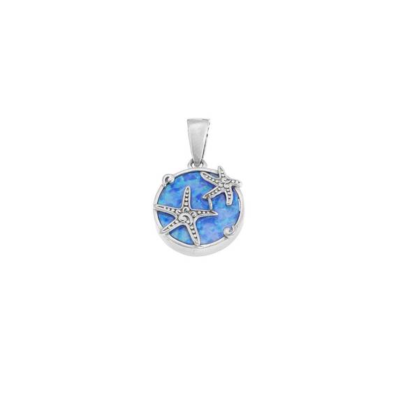 Μοτίφ Senza από ασήμι 925, κύκλος με Opal και αστερίες