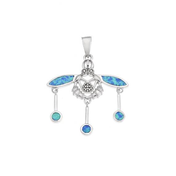 Μοτίφ Senza από ασήμι 925, μέλισσα με Opal