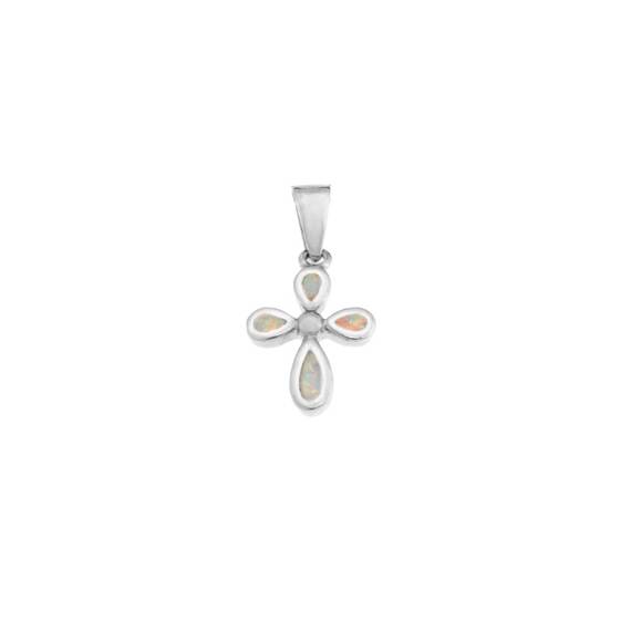 Μοτίφ Senza από ασήμι 925, Σταυρός με Opal