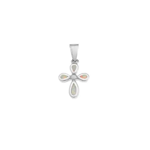 Μοτίφ Senza από ασήμι 925, Σταυρός με Opal