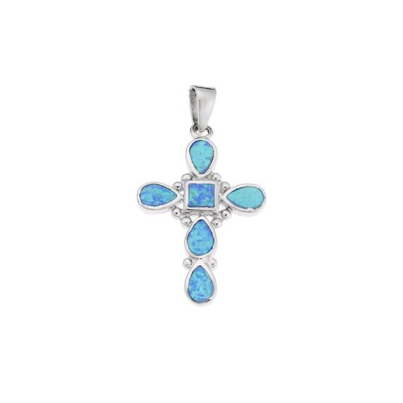 Μοτίφ Senza από ασήμι 925, Σταυρός με Opal
