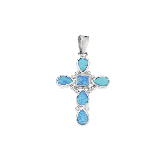 Μοτίφ Senza από ασήμι 925, Σταυρός με Opal