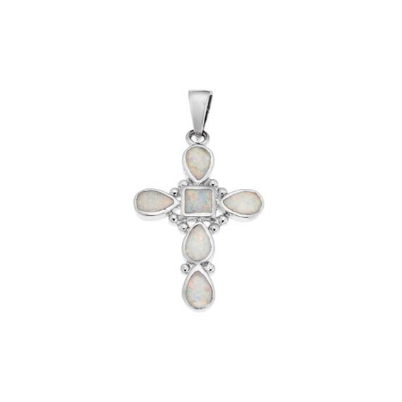 Μοτίφ Senza από ασήμι 925, Σταυρός με Opal