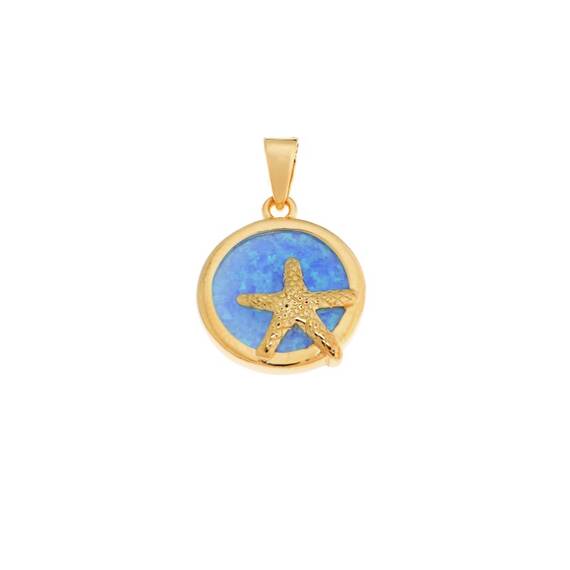 Μοτίφ Senza από επιχρυσωμένο ασήμι 925, κύκλος με Opal και αστερία