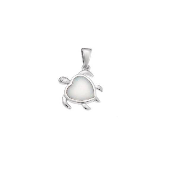 Μοτίφ Senza από ασήμι 925, χελωνίτσα-καρδιά με Opal