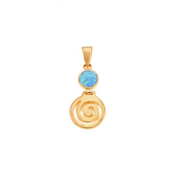 Μοτίφ Senza από επιχρυσωμένο ασήμι 925, κύκλος με Opal και σπείρα