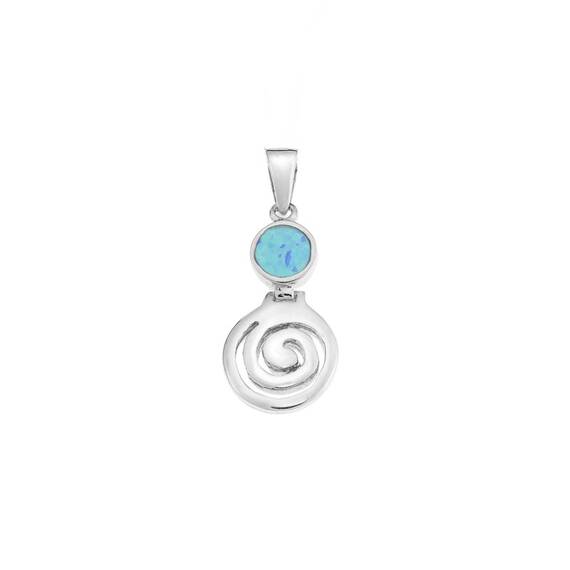 Μοτίφ Senza από ασήμι 925, κύκλος με Opal και σπείρα