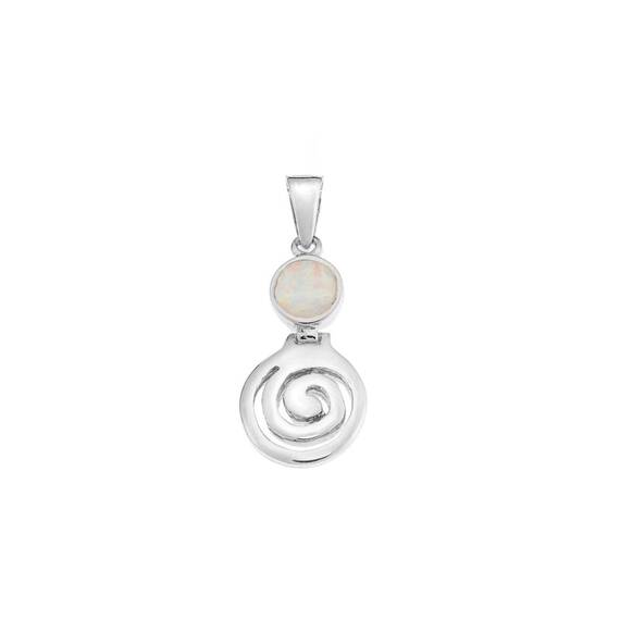 Μοτίφ Senza από ασήμι 925, κύκλος με Opal και σπείρα