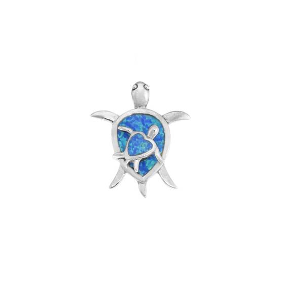 Μοτίφ Senza από ασήμι 925, διπλή χελωνίτσα με Opal