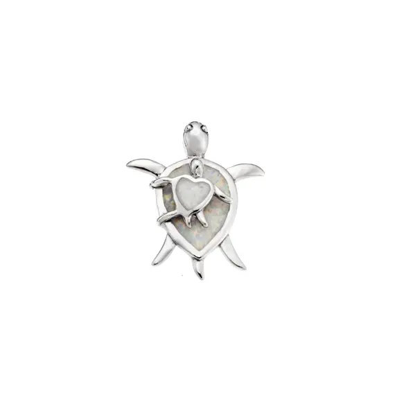 Μοτίφ Senza από ασήμι 925, διπλή χελωνίτσα με Opal
