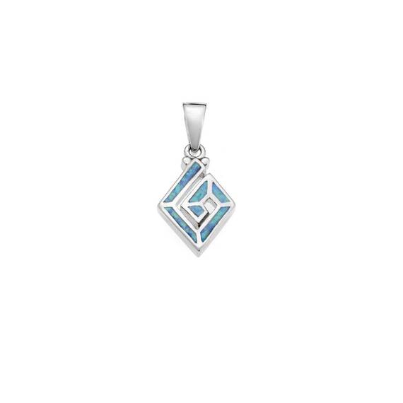 Μοτίφ Senza από ασήμι 925, ρόμβος με Opal
