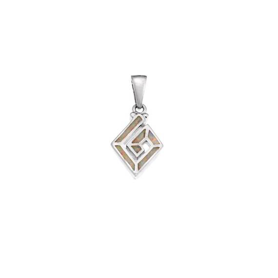 Μοτίφ Senza από ασήμι 925, ρόμβος με Opal