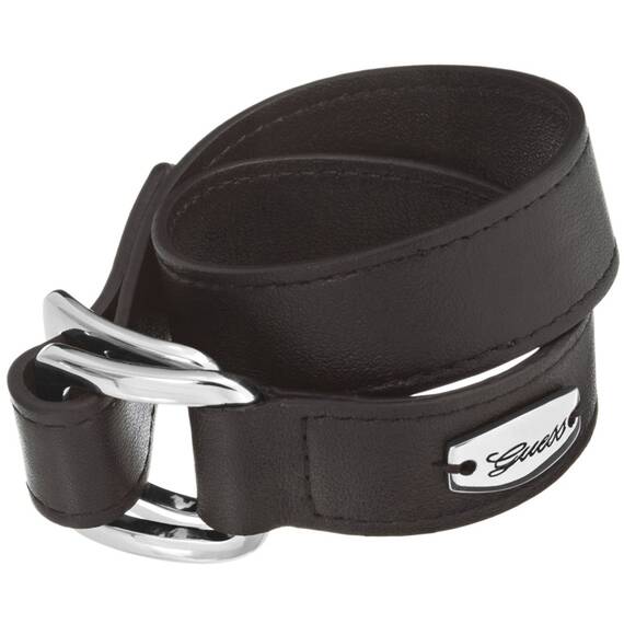 Guess Leather Rhodium Plated Bracelet UBB21310-L