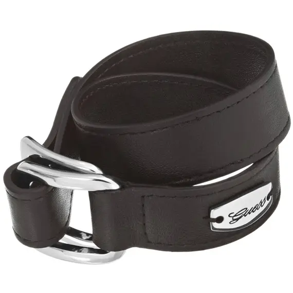 Guess Leather Rhodium Plated Bracelet UBB21310-L