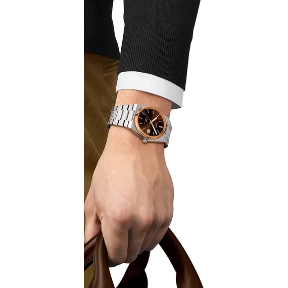 TISSOT PRX 40mm Powermatic 80 18K Rose Gold Bezel T9314074129100, image 5