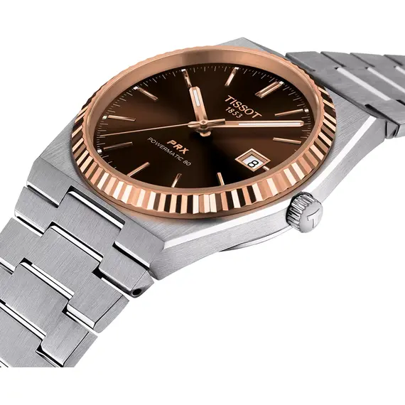 TISSOT PRX 40mm Powermatic 80 18K Rose Gold Bezel T9314074129100, image 6