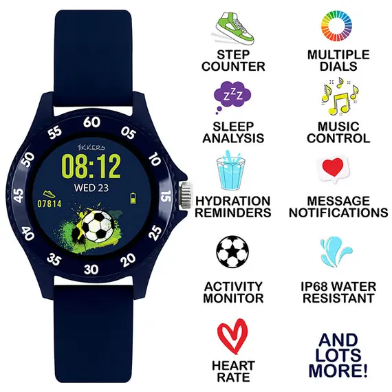 TIKKERS Series 34 Boys Smartwatch Blue Silicone Strap TKS34-0021, image 4