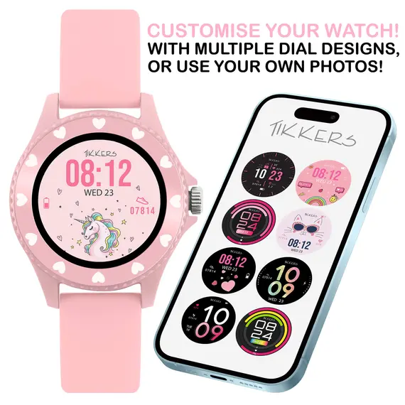 TIKKERS Series 34 Girls Smartwatch Pink Silicone Strap TKS34-0022, image 3