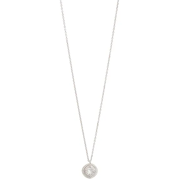 PRINCESILVERO Κολιέ Ροζέτα Με Λευκά Ζιργκόν Από Ασήμι 925 45cm 4A-KD115-1