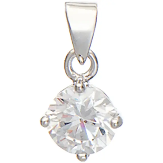 PRINCESILVERO Solitaire Round Pendant 6mm in 925 Silver 5TV-MD003-1