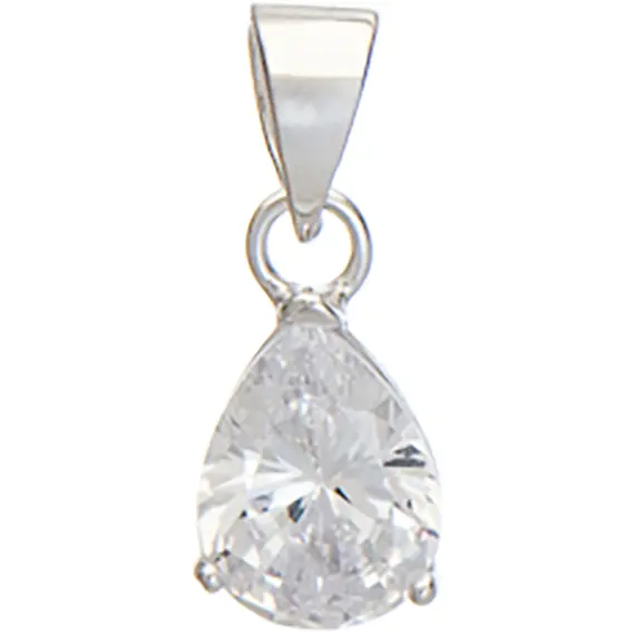 PRINCESILVERO Μενταγιόν Μονόπετρο Δάκρυ 6mmx8mm Από Ασήμι 925 5TV-MD007-1