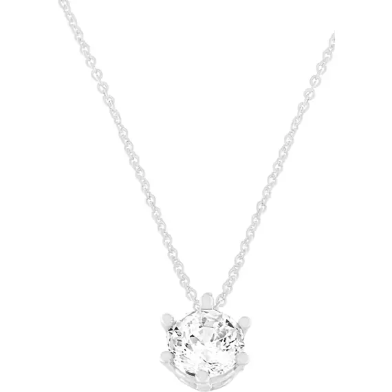 FACADORO Κολιέ Σε Λευκό Χρυσό 14K Με Λευκό Ζιργκόν 45cm MEN-000362Λ