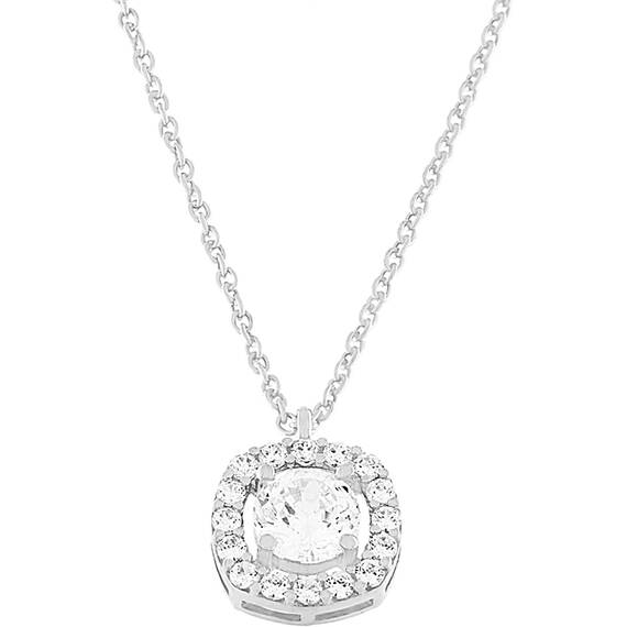 FACADORO Κολιέ Σε Λευκό Χρυσό 14K Με Λευκά Ζιργκόν 45cm PND-RI-000820W