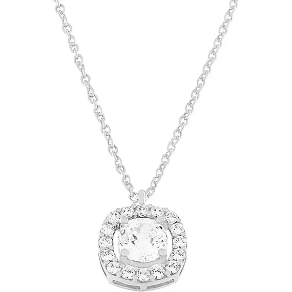 FACADORO Κολιέ Σε Λευκό Χρυσό 14K Με Λευκά Ζιργκόν 45cm PND-RI-000820W